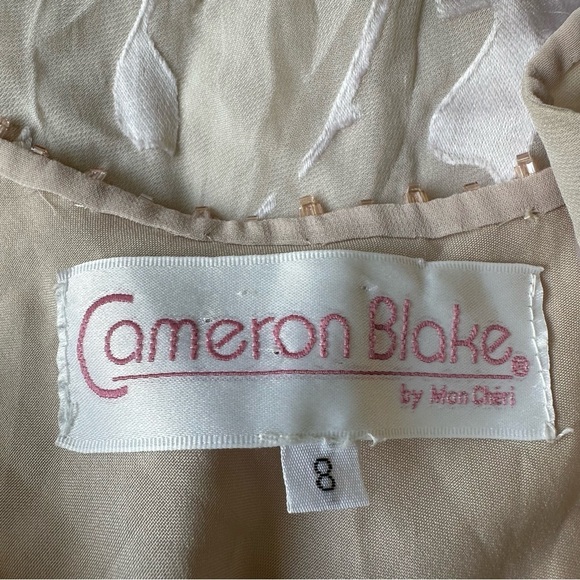 Cameron Blake Long 100% Silk Embroidered Dress Ruffled Skirt With Cover Blazer - Picture 12 of 16